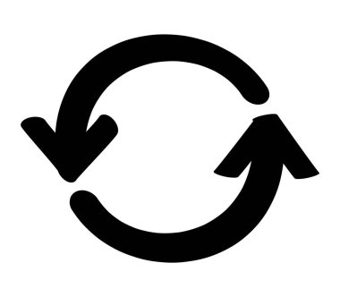 Siyah Dairesel Geri Dönüşüm Oku Simgesi. Bu bir yukarı ve aşağı ok setidir..