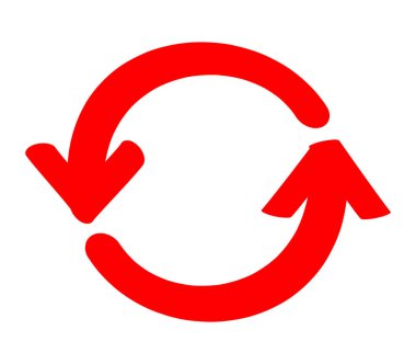 Kırmızı Dairesel Geri Dönüşüm Oku Simgesi. Bu bir yukarı ve aşağı ok setidir..