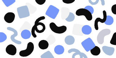 Arka plan materyali için şirin soyut şekillerin bir çizimi. Kore tarzında elle çizilmiş ve etrafa saçılmış bir materyal çizimi..