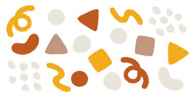  Soyut Desen Simgesi Sonbahar Rengi ile Ayarlandı. Şekil ve eğrinin simge kümesi.