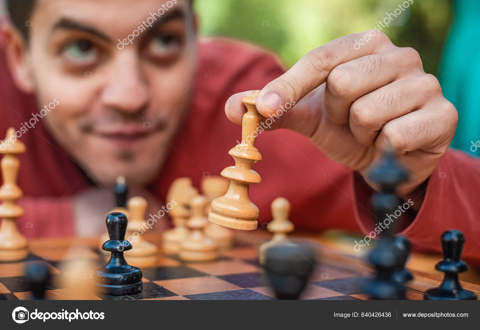 Hand Man Taking Chess Piece Make Next Move Chess Game Stock Photo by  ©guruxox 640426490