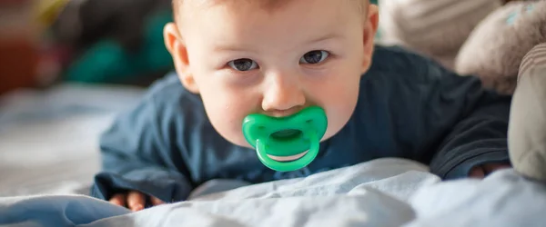 Portrait Cute Baby Boy Looking Camera Joy Happiness Concept Love — Stock Photo, Image