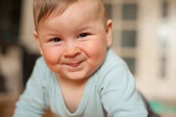 Portrait Cute Happy Baby Boy Looking Camera Joy Happiness Concept — Stock Photo, Image