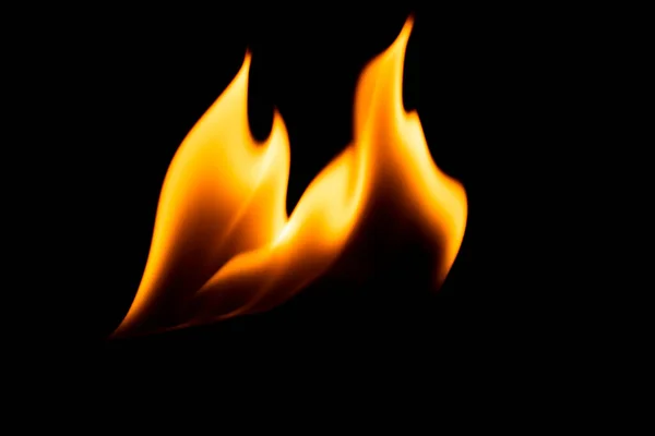 Flamme Auf Schwarzem Hintergrund Benzin Verbrennen — Stockfoto
