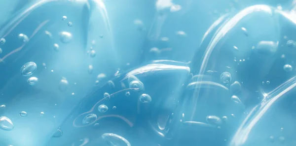 Синий Толстый Гель Фон Пузырьками Воздуха — стоковое фото