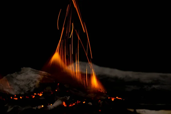 Вогонь Темряві Вибух Чорний Порошок — стокове фото