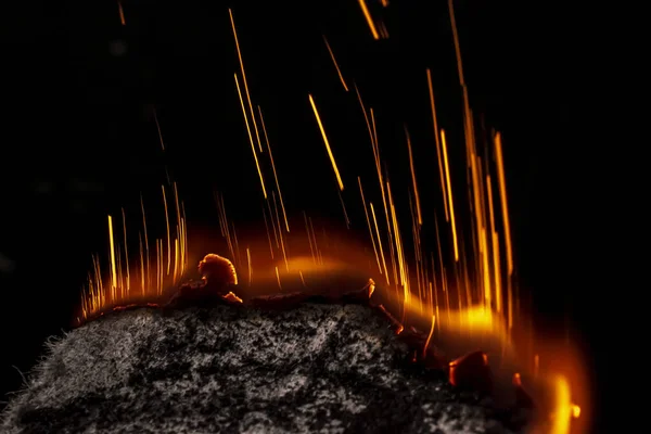 Fire Dark Explosion Black Powder — Fotografia de Stock