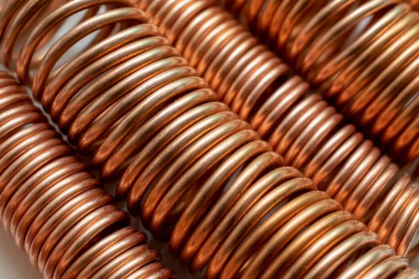 copper for recycling. copper wires coiled into spirals