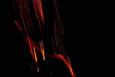 fire in dark. explosion black powder.