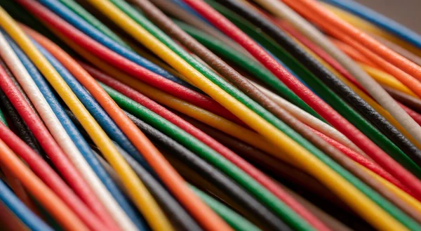 Bundle Colorful Cables Macro Photo — Stock Photo, Image
