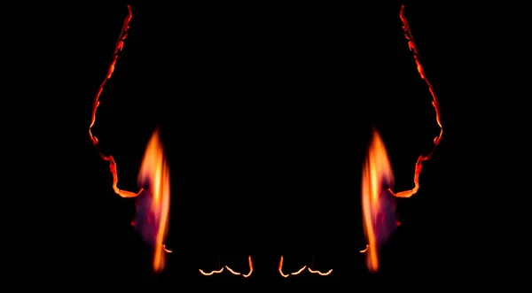 Burning Paper Glowing Edge Paper Black Background — Photo
