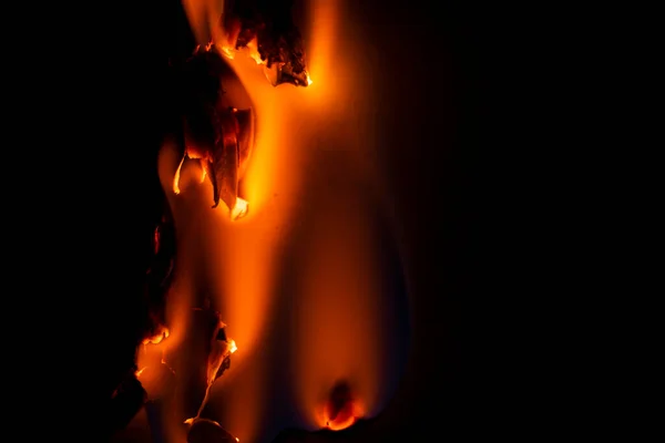 Burning Paper Glowing Edge Paper Black Background — Stock Photo, Image
