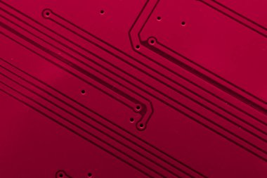 Kırmızı baskılı devre. Parça düzeni