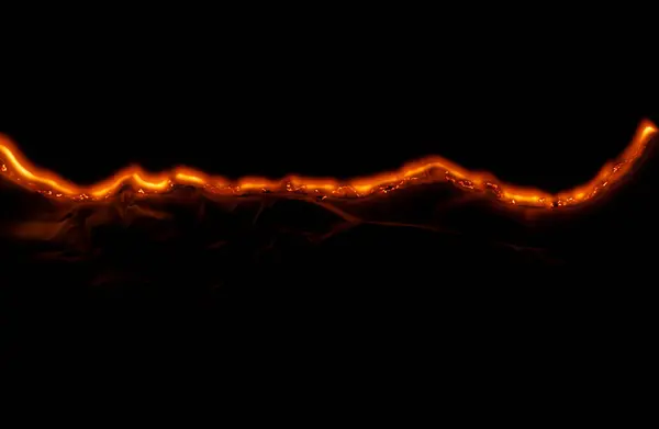 Burning Paper Glowing Edge Paper Black Background Immagini Stock Royalty Free