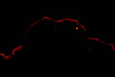 Yanan kağıt, parlayan kağıt kenarı siyah arkaplan üzerinde