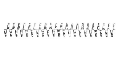 Beyaz arka planda siyah traktör lastiği izleri var.