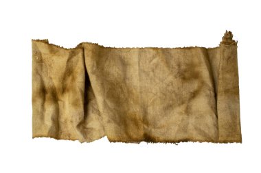 Beyaz arkaplandaki eski kahverengi tuval