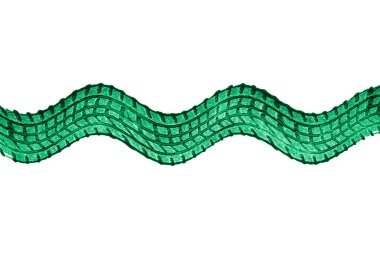 Beyaz arkaplanda yeşil lastik izleri var.