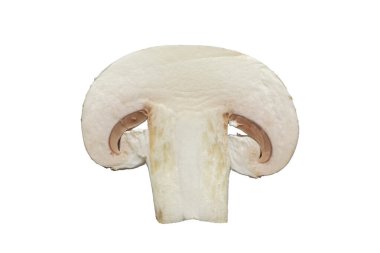 Beyaz arka planda kesilmiş mantarlar.