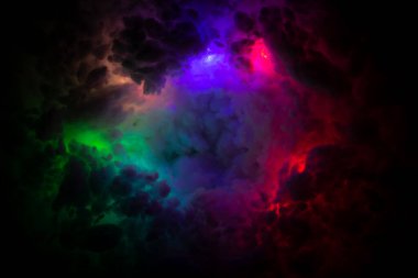 Karanlıktaki renkli sis.