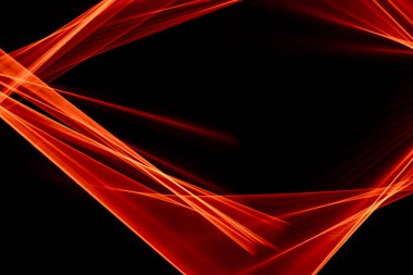 Lazer ışığı. Dalgalanan ve bükülen ışık çizgileri.