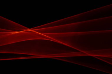 Lazer ışığı. Dalgalanan ve bükülen ışık çizgileri