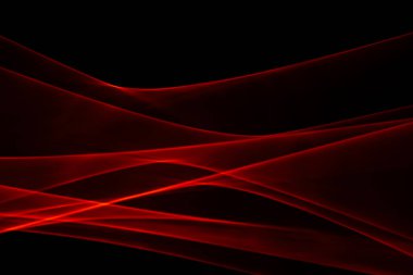 Lazer ışığı. Dalgalanan ve bükülen ışık çizgileri