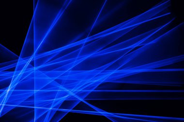 Lazer açık mavi. Dalgalanan ve bükülen ışık çizgileri.