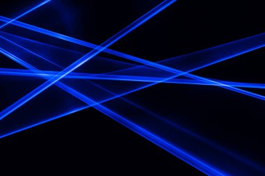 Lazer açık mavi. Dalgalanan ve bükülen ışık çizgileri.