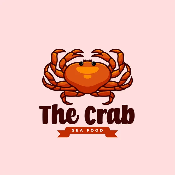 Die Krabbe Sea Food Cartoon Creative Logo — Stockvektor