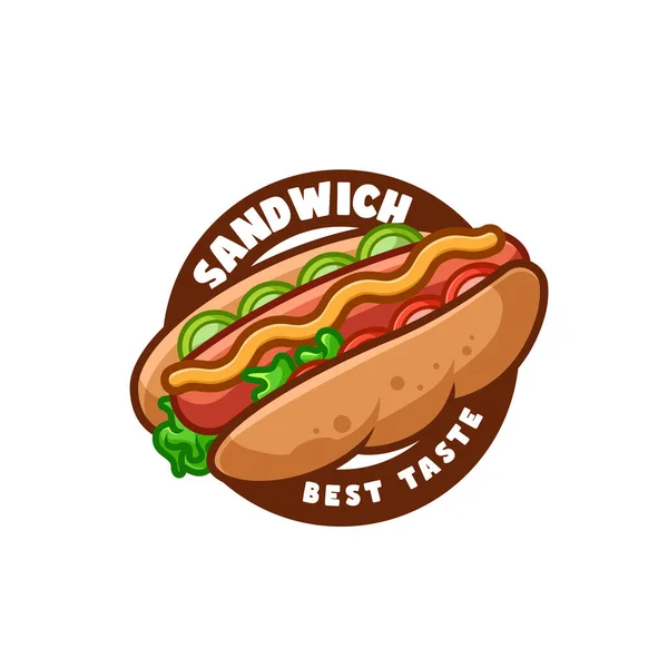 Sandwich Fast Food Delicious Cartoon Creative Logo — Stockvektor