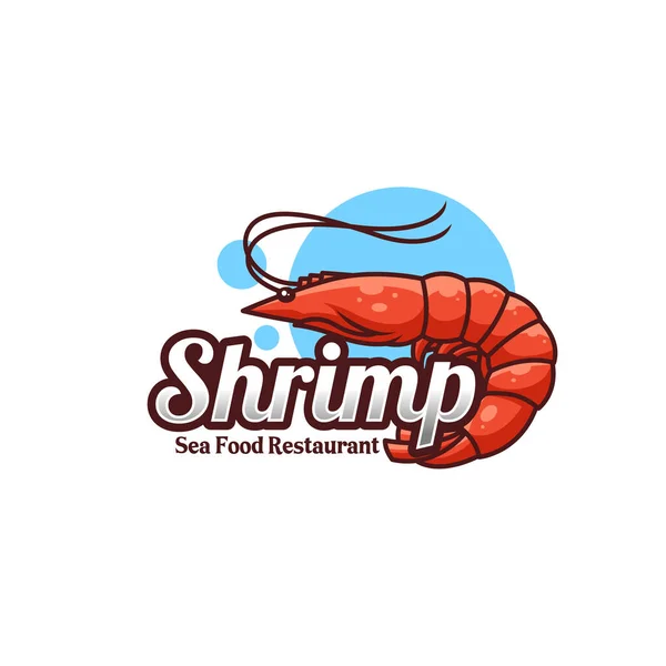 Shrimp Sea Food Cartoon Kulinarisches Logo — Stockvektor