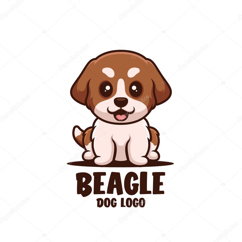 Beagle Dog Cartoon Logo Illustration Icon Design
