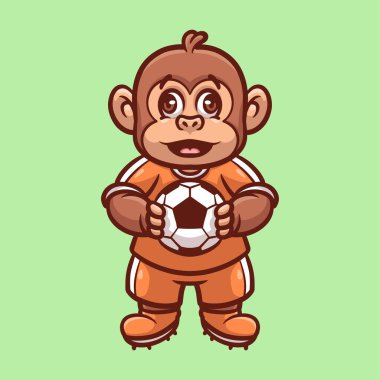 Maymun Futbolu Yaratıcı Çizgi Film Çizimi 