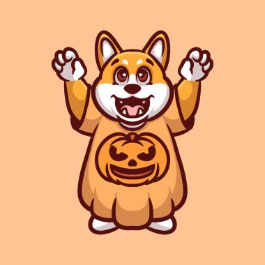 Shiba Cadılar Bayramı Yaratıcı Çizgi Film Çizimi