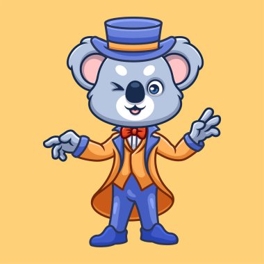 Sihirbaz Koala Tatlı Çizgi Film Çizimi