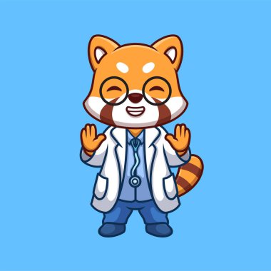 Doktor Red Panda Şirin Çizgi Film Çizimi