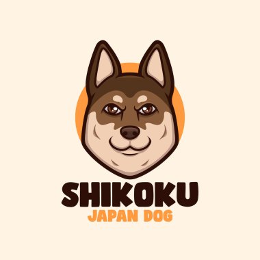 Shikoku Köpek Çizgi Filmi Maskot Logosu