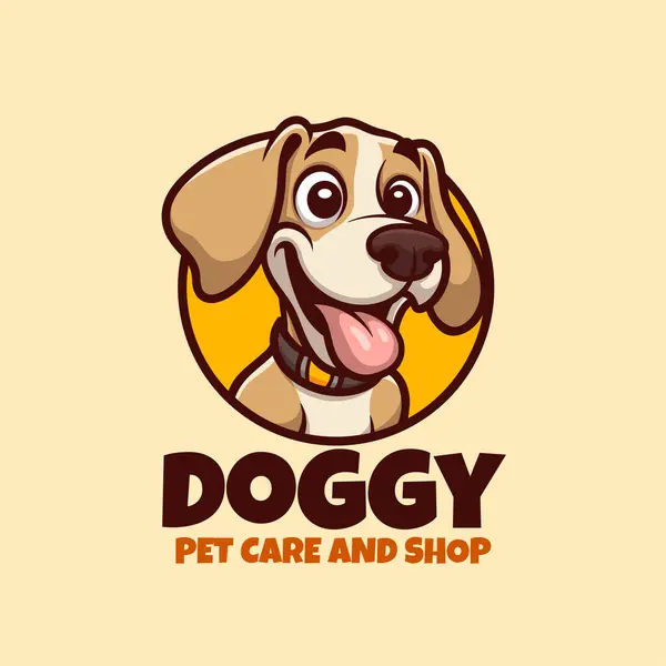 Köpek Evcil Hayvan Çizgi Filmi Maskot Logosu