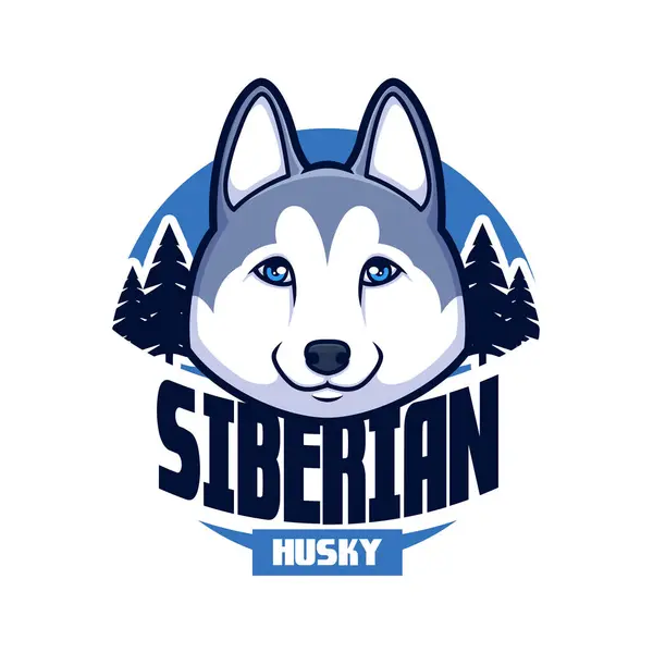 stock vector Siberian Husky Cartoon Mascot Logo