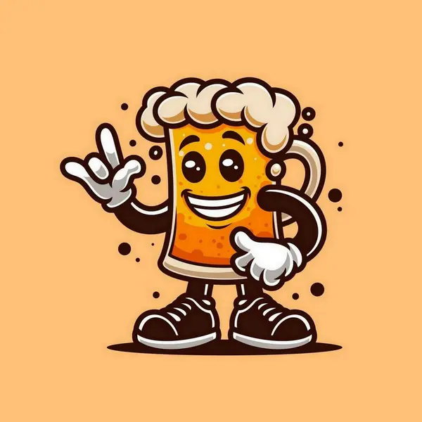 Bira Retro Vintage Maskot Karakteri