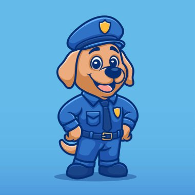 Mutlu Köpek Polis Çizgi Film Maskotu