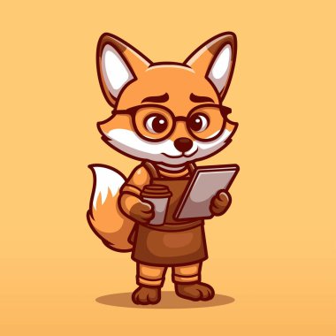 Şirin Fox Barista Kahve Aşığı Çizgi Film Karakteri