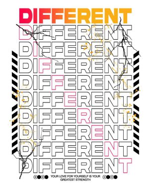 Vector T-shirt 'ü farklı tipografi ve hafif kaligrafi.