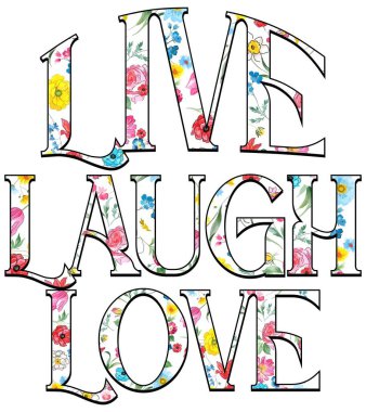 Güller canlı sanat sloganı kahkahalar, eski moda soyut çiçekler. Grafik tişörtü ya da etiket afişi için ilham verici slogan.