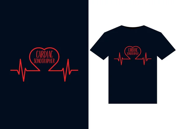 Cardiale Sonograaf Illustraties Voor Print Ready Shirts Ontwerp — Stockfoto
