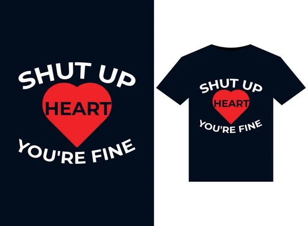 Zamknij Się Heart You Fine Ilustracje Druku Gotowy Projekt Shirty — Zdjęcie stockowe