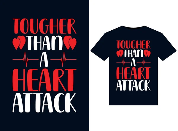 Sterker Dan Een Heart Attack Illustraties Voor Print Ready Shirts — Stockfoto