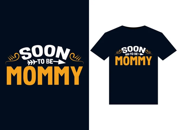 Soon Mommy Illustrations Print Ready Shirts Design — Stock Photo, Image