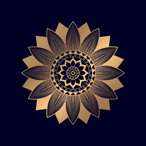 Golden Gradient Mandala Background Design — Stock Vector